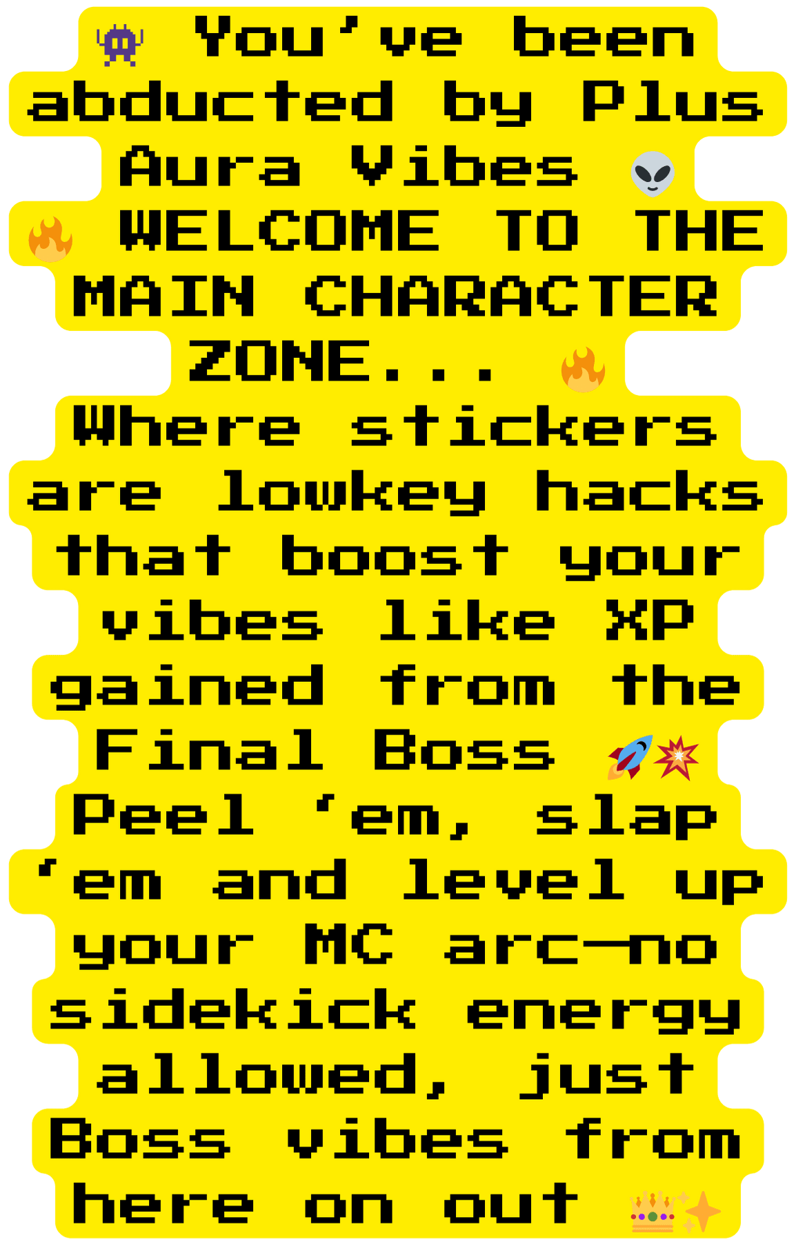 Main Character Zone Text